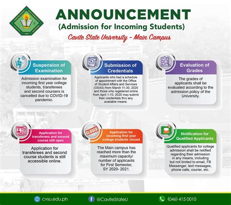 cavsu osas|ANNOUNCEMENT! Admission for .